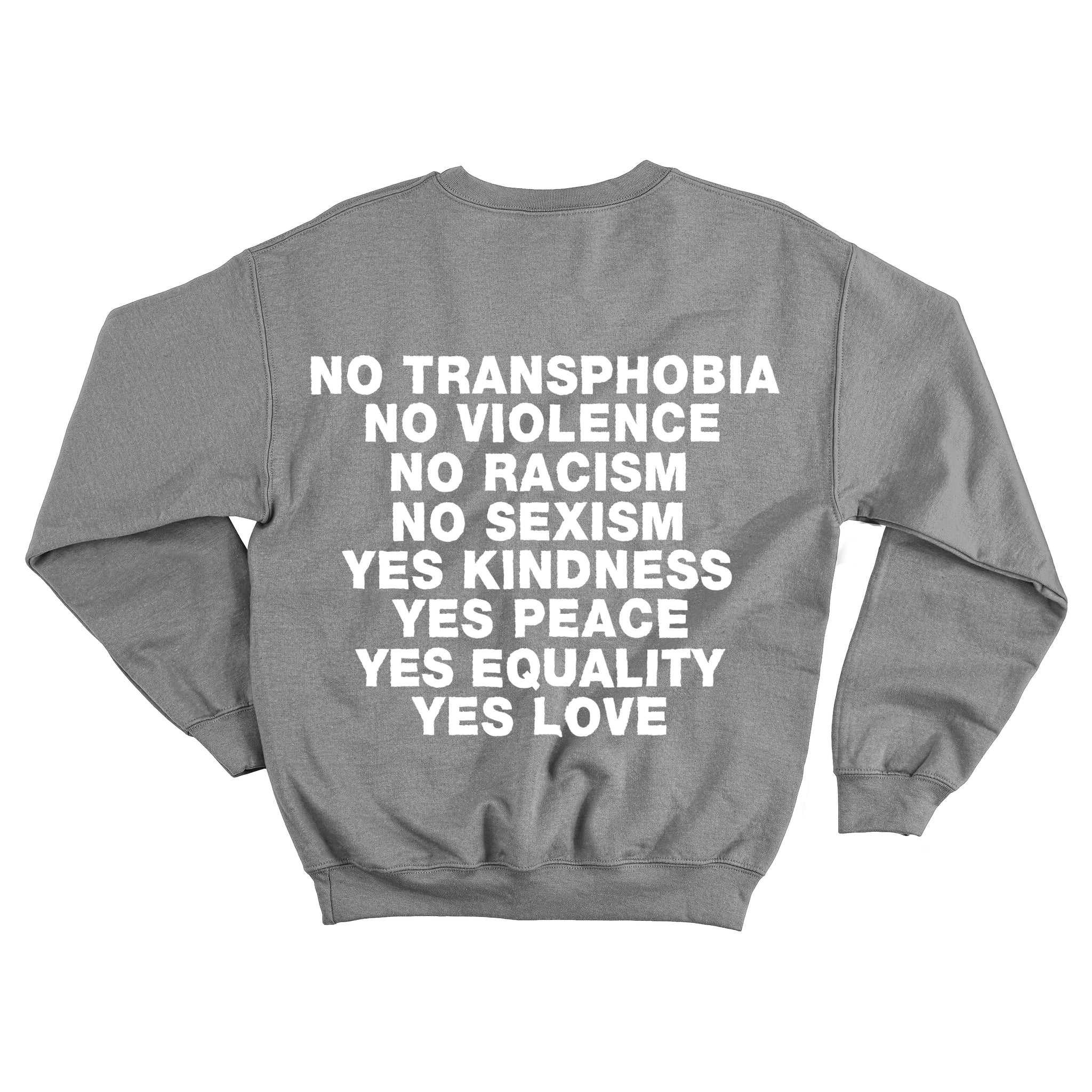 No Transphobia Crewneck - Grey