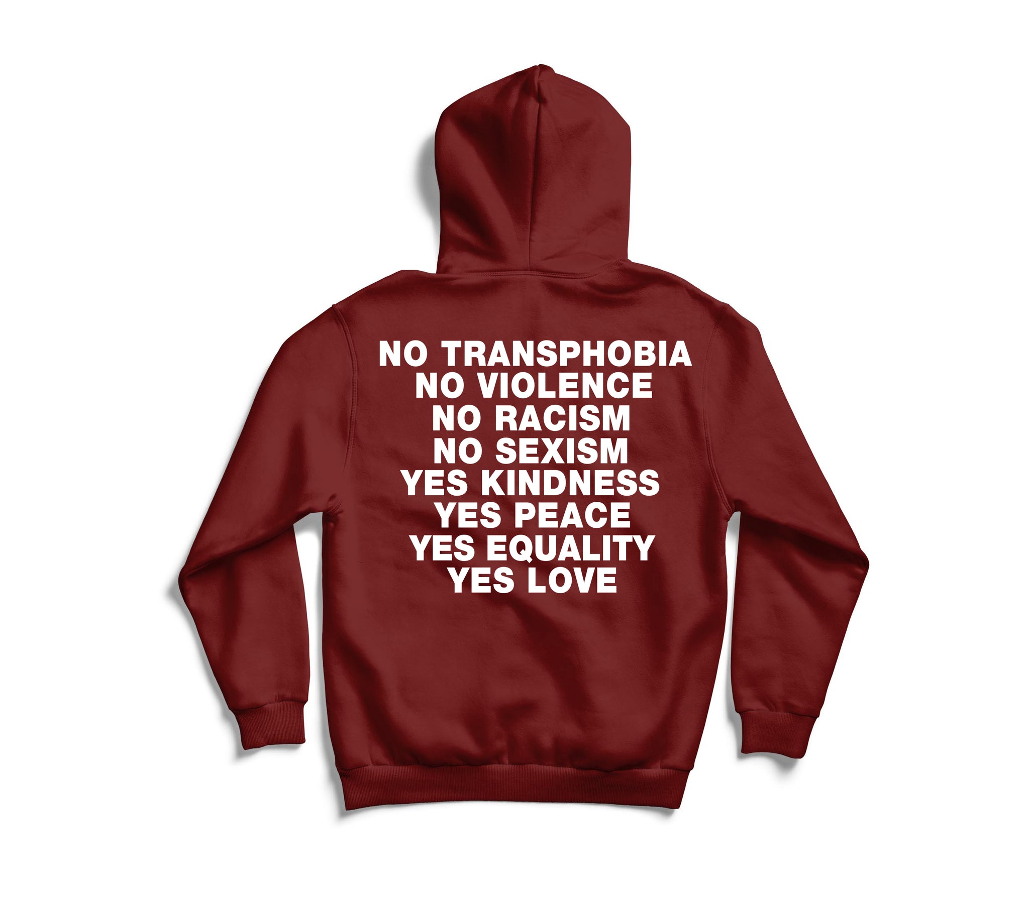 No Transphobia Hoodie - Maroon