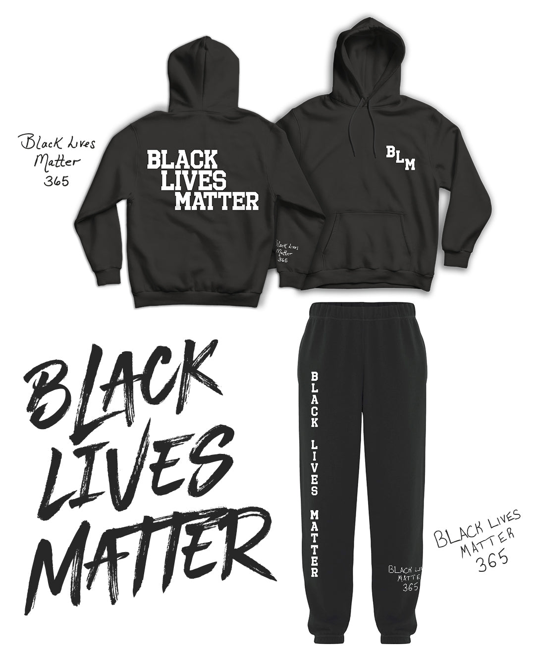 BLM Varsity Black Sweatpants