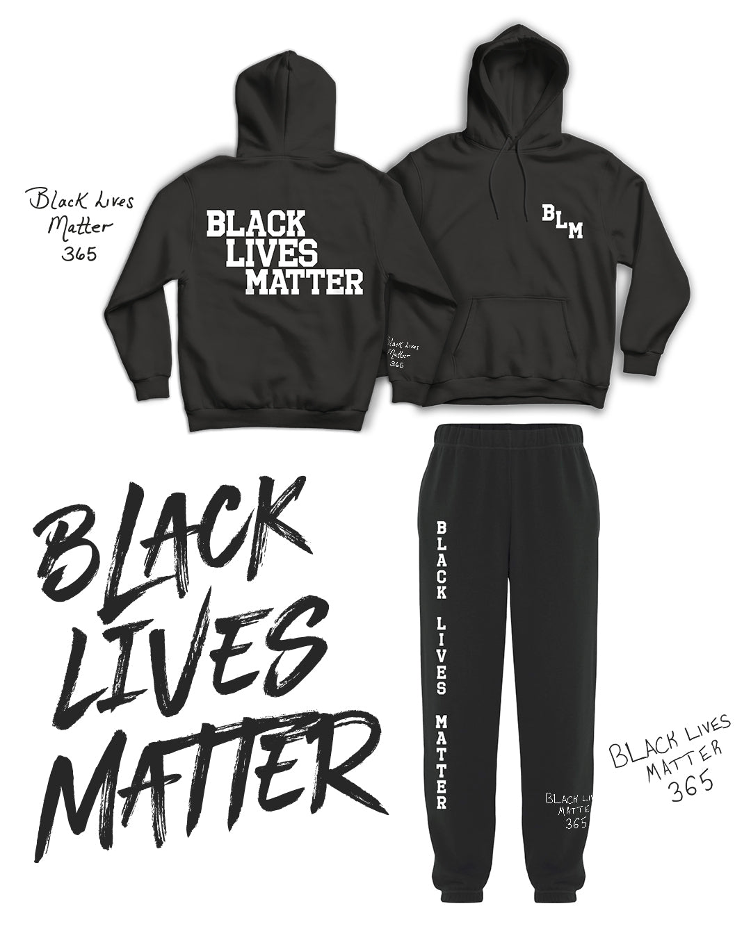 BLM Varsity Black Hoodie