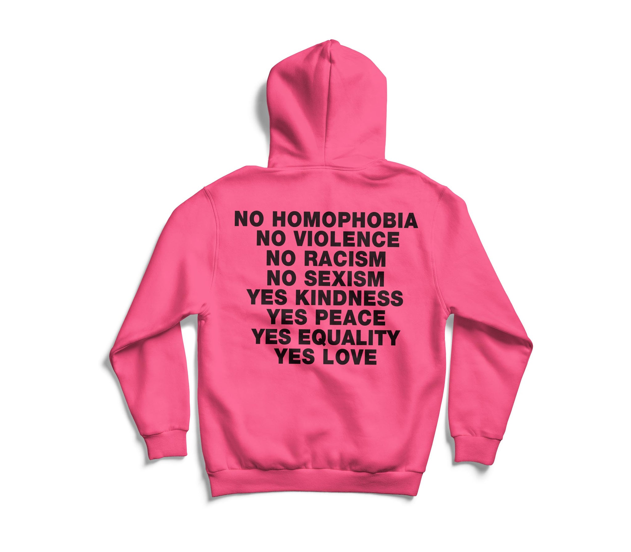 No Homophobia Hoodie - Neon Pink – The Get REAL Movement